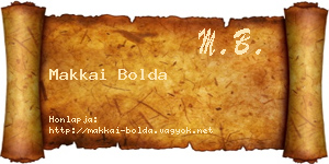 Makkai Bolda névjegykártya